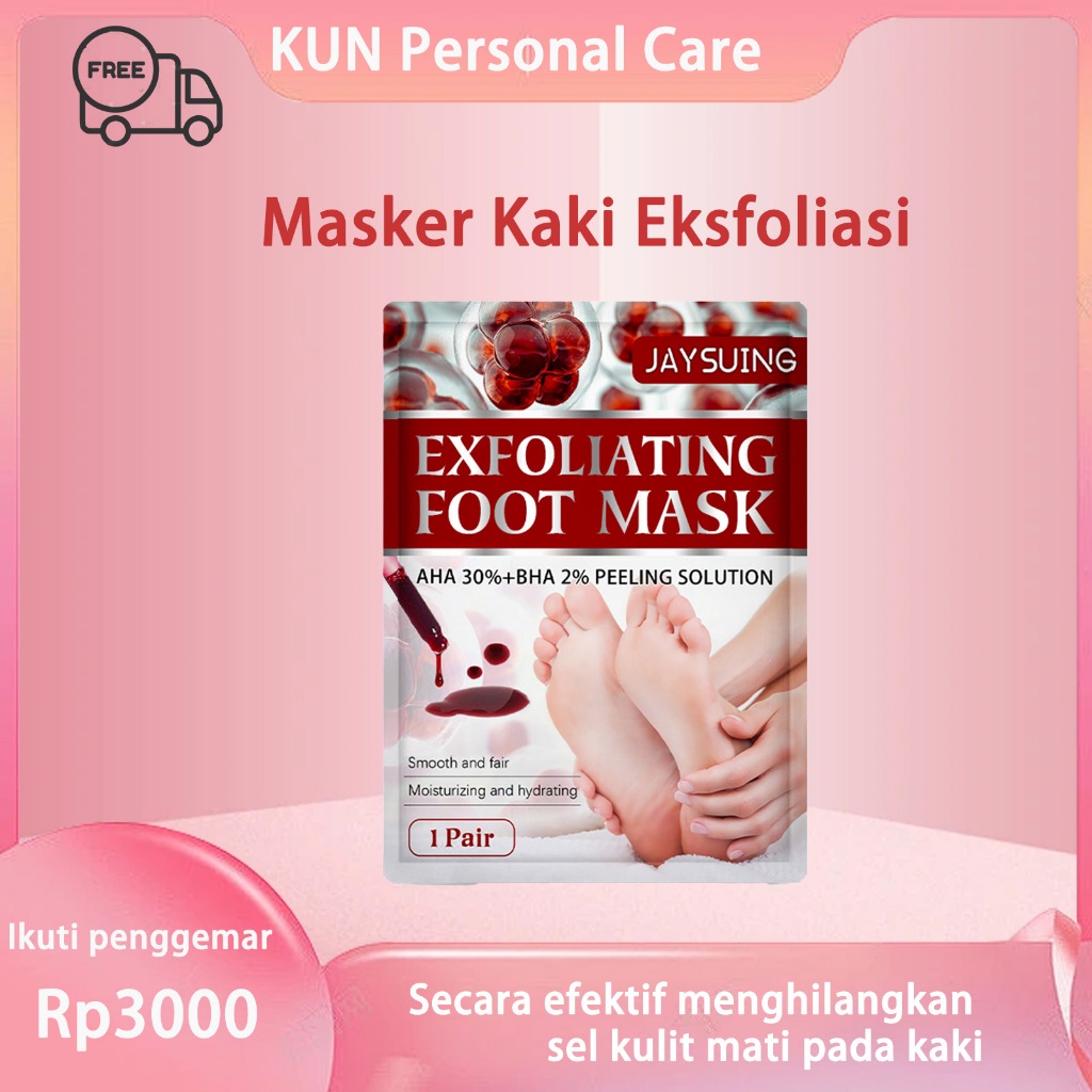 Jaysuing Masker Kaki Pengelupas Kulit Mati 1pcs Masker Kaki Pengelupas Kulit Mati Fruit Acid Exfolia