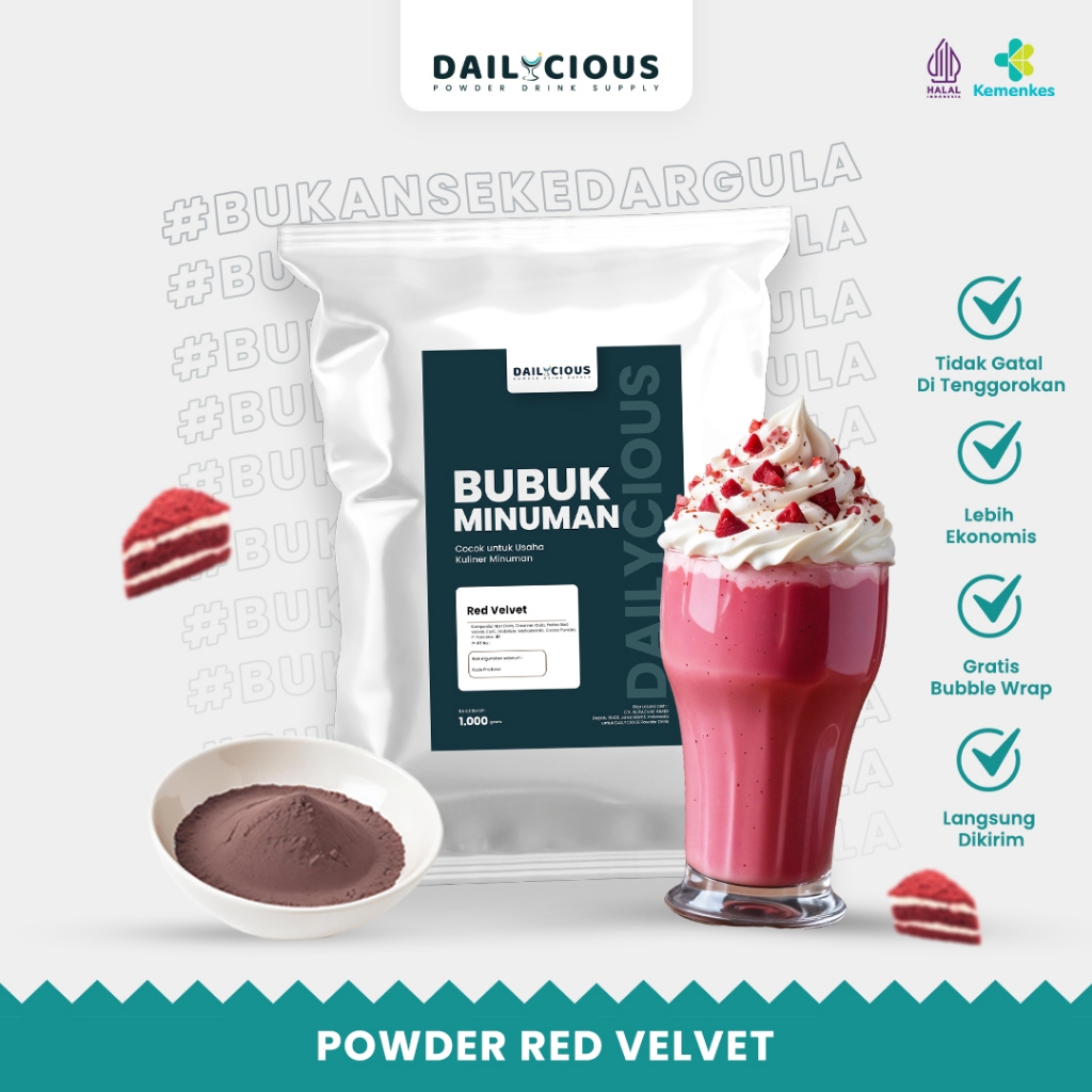 

Bubuk Minuman Red Velvet Milkshake - Powder Red Velvet Milkshake Dailycious