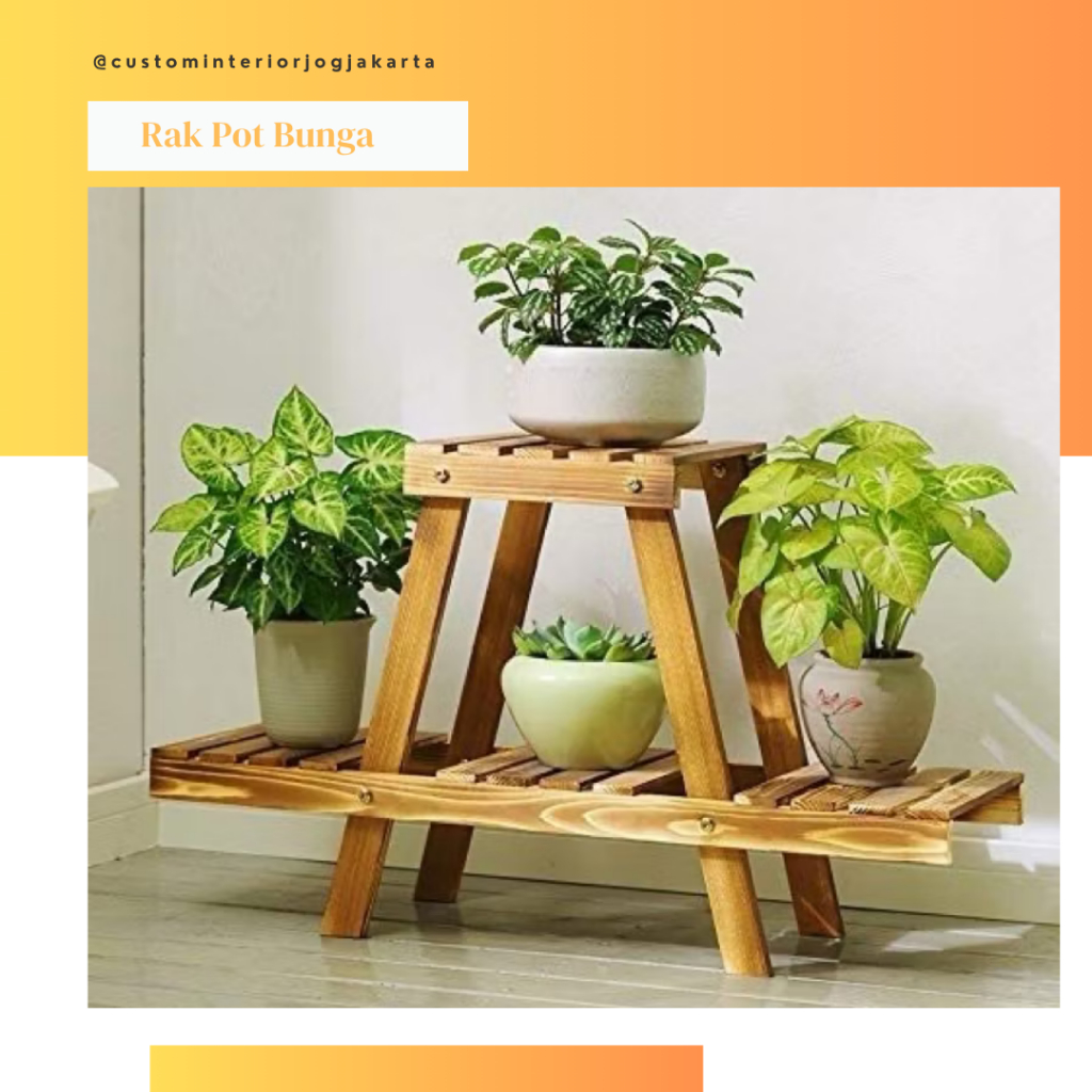 Temukan Rak pot bunga kayu aestetix