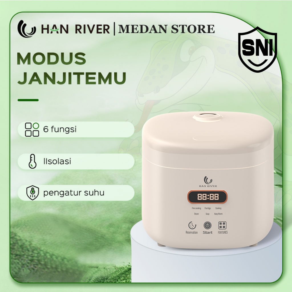 HAN RIVER Medan Rice Cooker 1.2L Magic Com Touch Screen Smart Cooker
