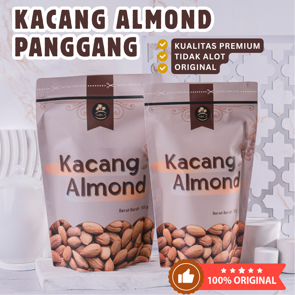 

ROASTED ALMOND ORIGINAL 100% / KACANG ALMOND PANGGANG KUALITAS TERBAIK ORIGINAL 100%