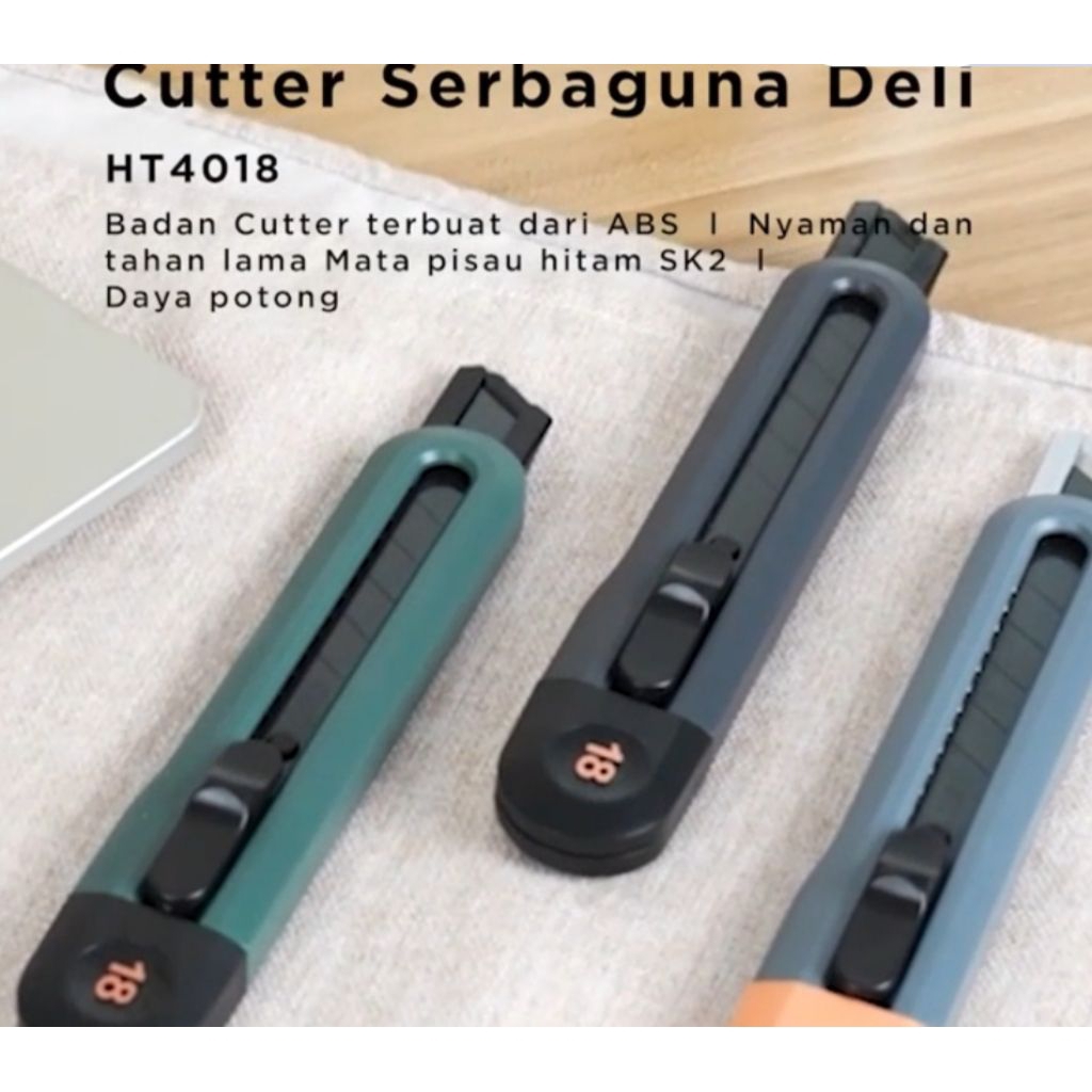 

Deli Cutter / Pisau Pemotong (18 mm / HT4018).