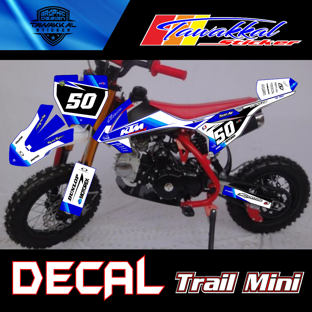 Stiker decal motor trail mini LENKA MXGP 50L motif gradasi