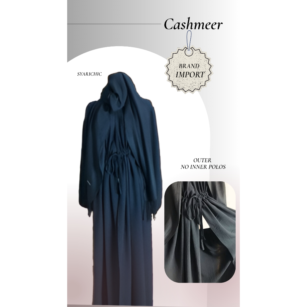 [SC] SET Abaya Tareem Dubai Turki Outer Polos dengan hijab abaya baju muslim tarim