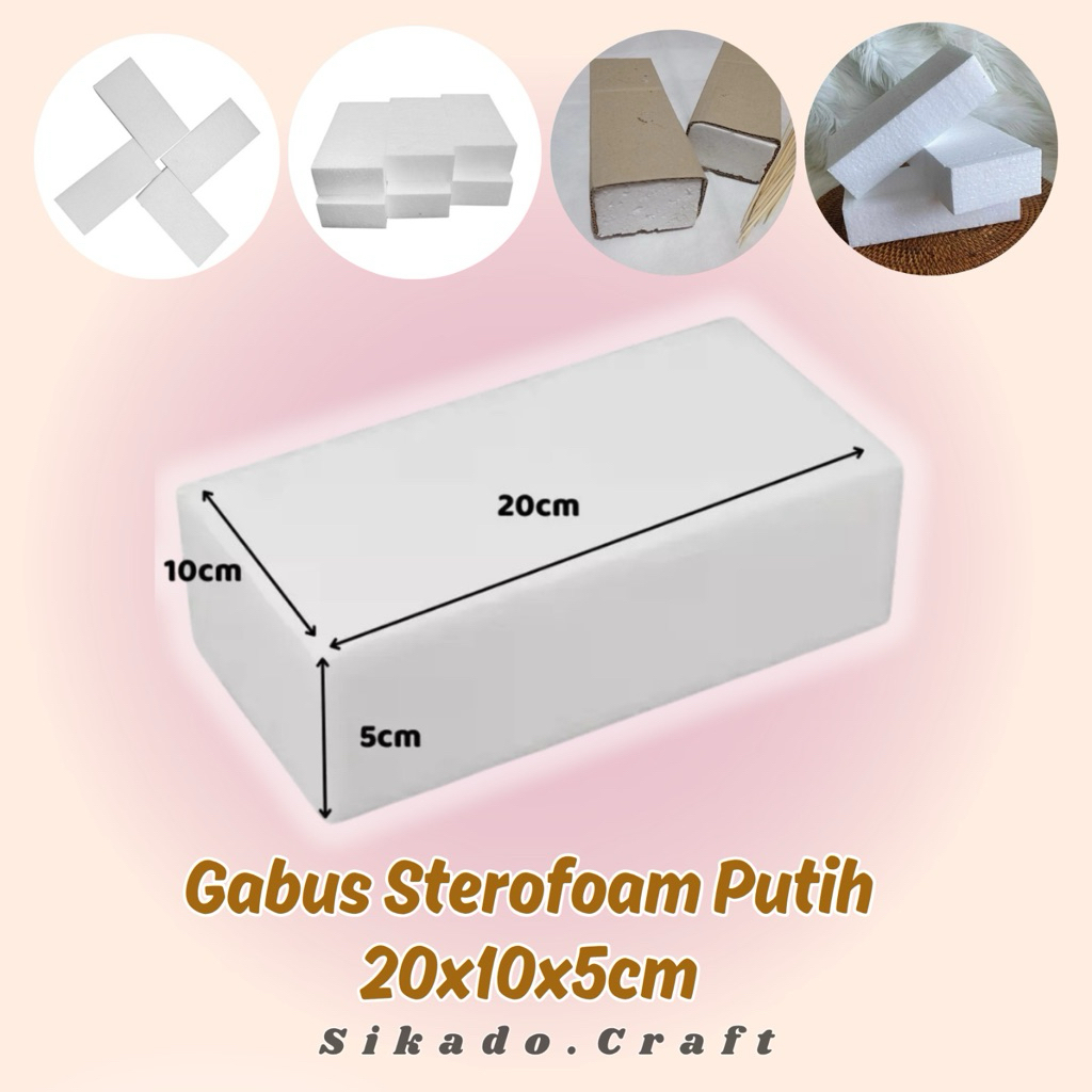 

Gabus sterofoam 20x10x5cm / gabus putih / gabus buket