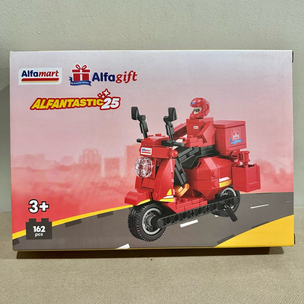 NEW SEGEL Alfa Bricks Lego - Delivery Man - Alfamart Lego - Mainan Susun Anak - Original