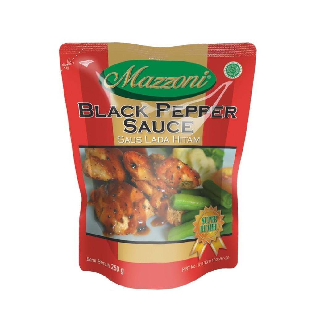 

[oddsolshop] pekanbaru/Mazzoni Black Pepper Sauce 250GR Saus Lada Hitam Bumbu Masak Bahan Makanan
