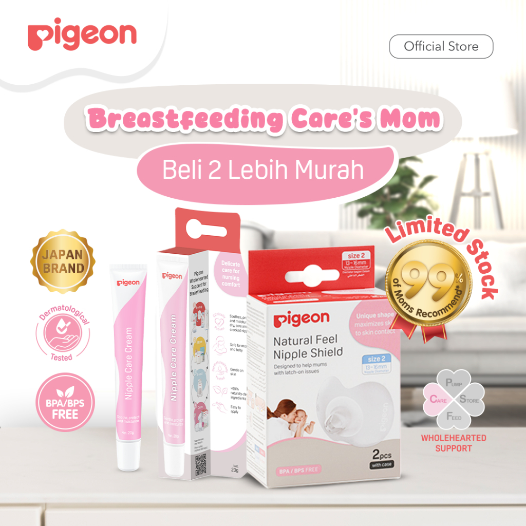 [LIMITED STOCK] PIGEON ISI 2 Breastfeeding Care's Mom | Natural Feel Nipple Shield & Nipple Care Cre