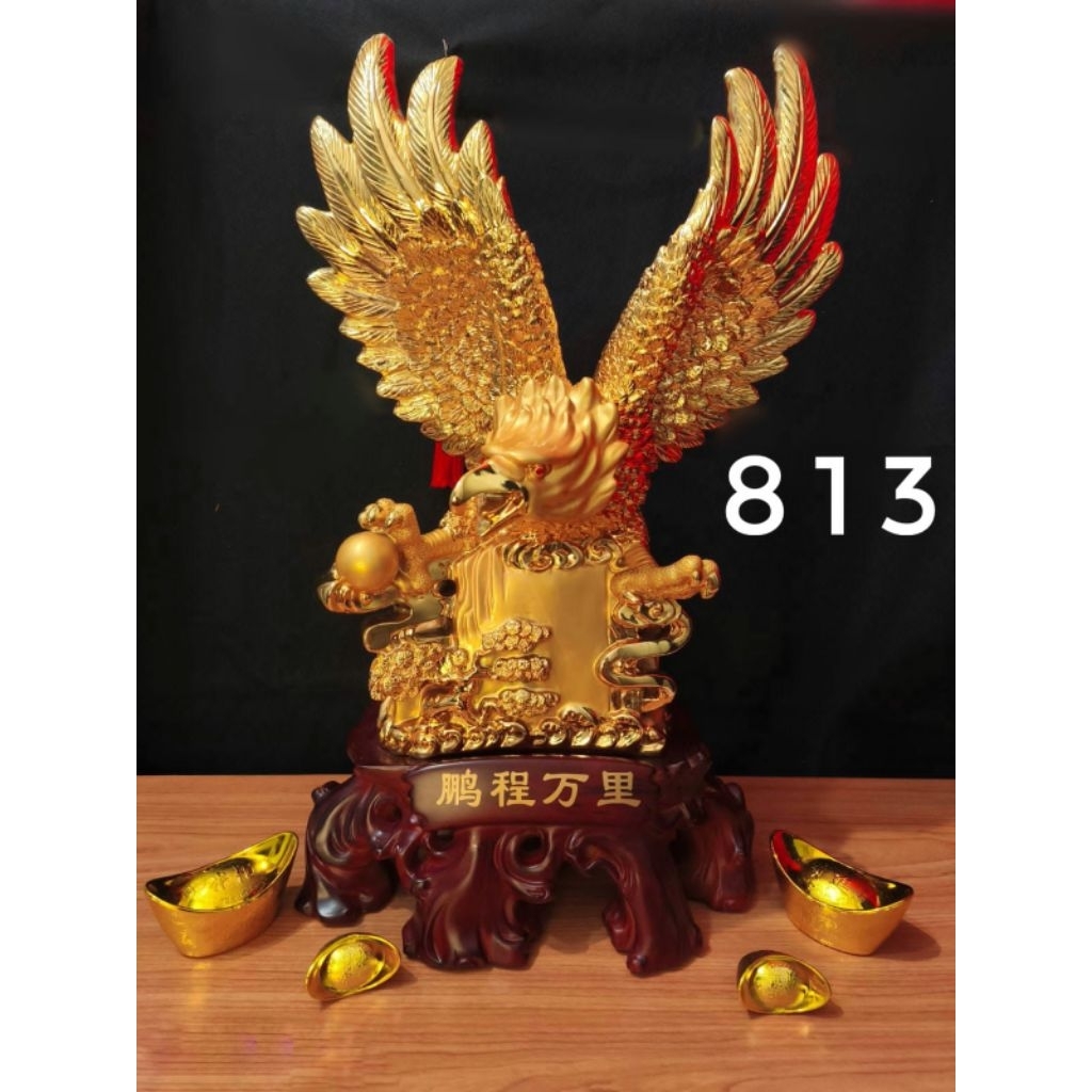 Pajangan Fengshui Elang Mas / Patung Elang Mas Hoki / Patung Fengshui Hoki (813)