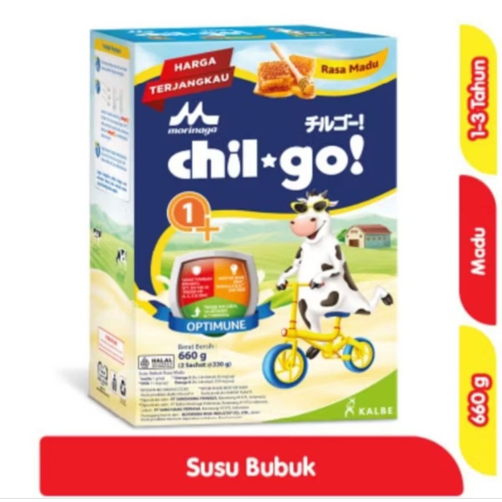 

Morinaga chil-go 1+ Susu Bubuk Pertumbuhan Anak 1 - 3 Tahun Madu 660 g