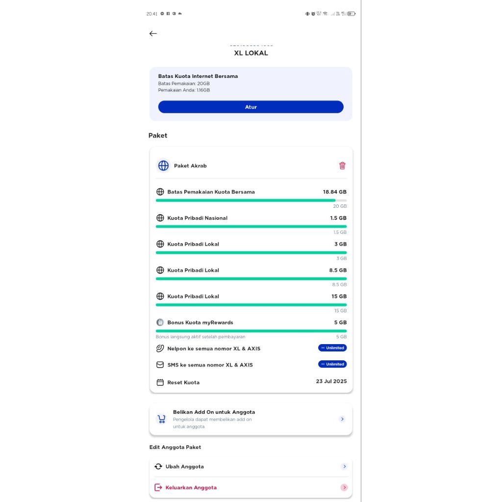PAKET KUOTA AKRAB XL AXIS LIVE ON