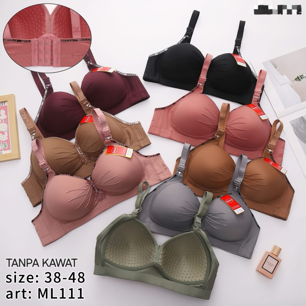 DAPAT 3BRA MISSLILY CUP C jumbo besar kait 3 tanpa kawat bra import misslily termurah 311