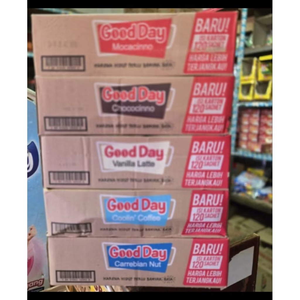 

KOPI GOOD DAY VANILLA LATTE SATU DUS ISI 12 RENCENG