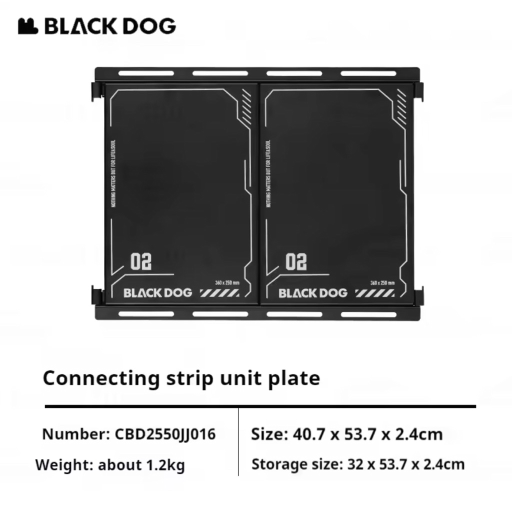 BLACKDOG CONNECTING STRIP UNIT IGT ALUMINIUM BLACK PLAT TABLE PLAT IGT SAMBUNGAN MEJA CAMPING BLACKD