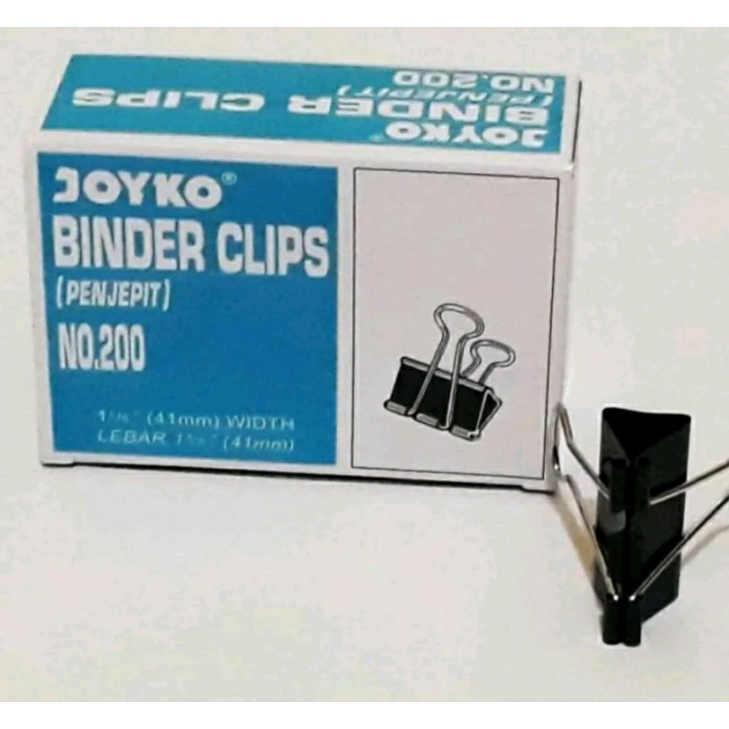 

Binder Clip Joyko 200/1 kotak (12 pcs)Merek JoykoType Binder Clip Ukuran 40 mm
