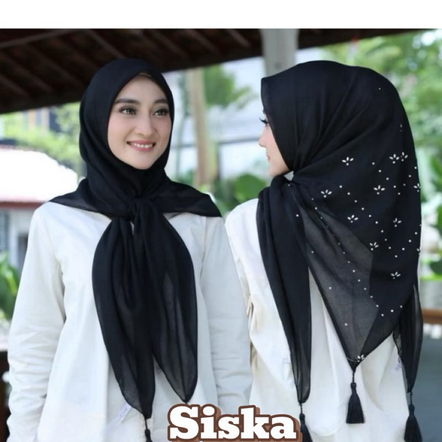 jilbab segi empat payet Paris jadul tasel payet Swarovski //kerudung segi empat tassel payet Swarovs