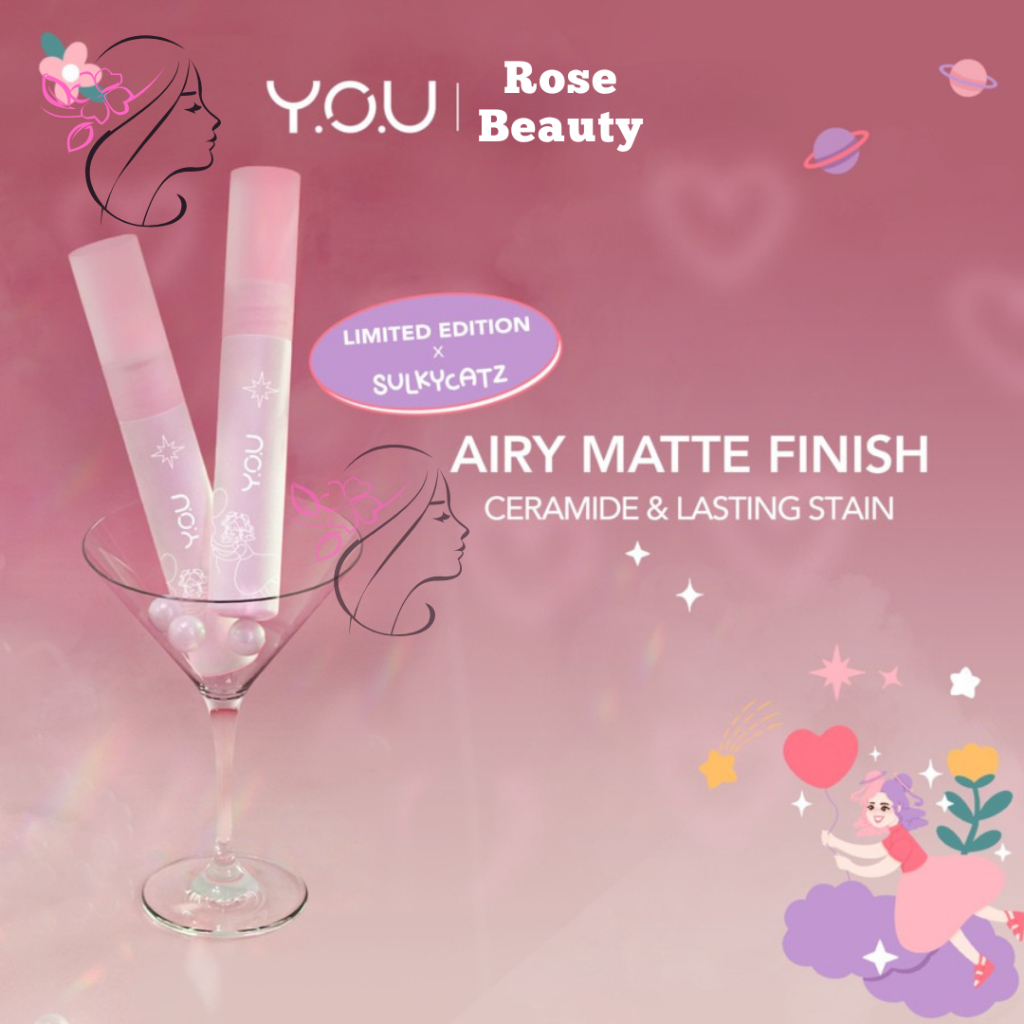 ❤️ROSE❤️YOU Cloud Touch Fixing Lip Tint | Soft Velvet Finish Lip Stain | Korean Style Lipstik Bibir 