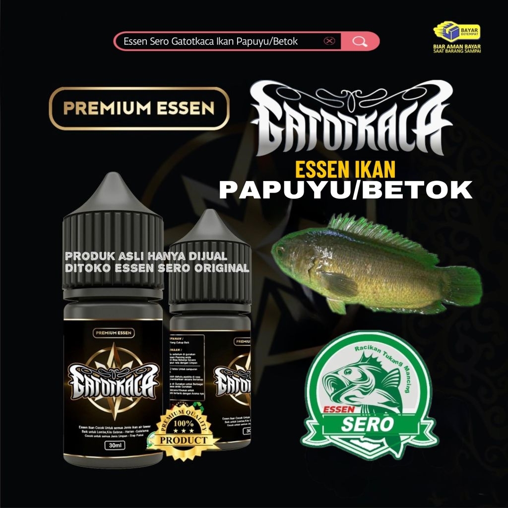 Essen Ikan Papuyu/Essen Ikan Betok/Essen Sero Original 30ml Siap Pakai