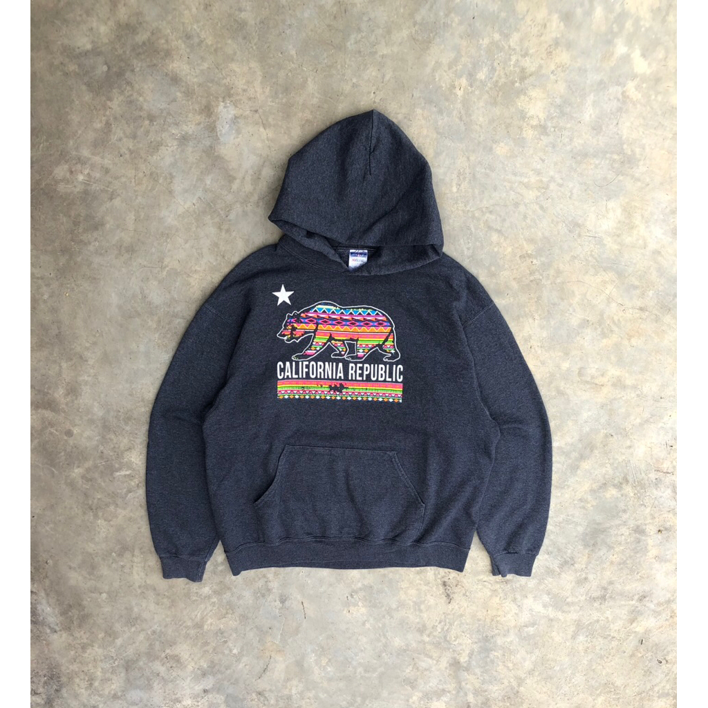 Hoodie boxy Jerzees Nublend Dark Grey