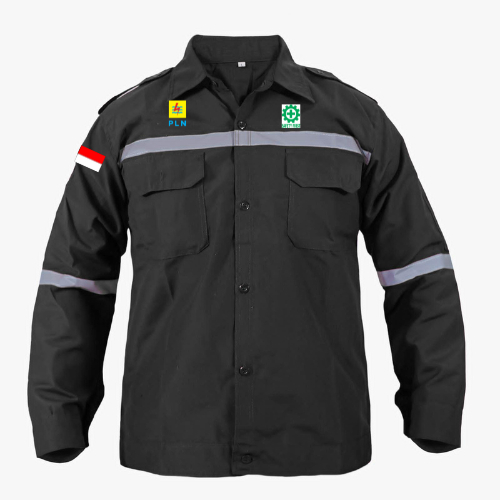 Kemeja  PLN/Kemeja PLN SAFETY INDONESIA /Kemeja Custom Bordir-Baju Kemeja Wearpack Safety K3 Lengan 