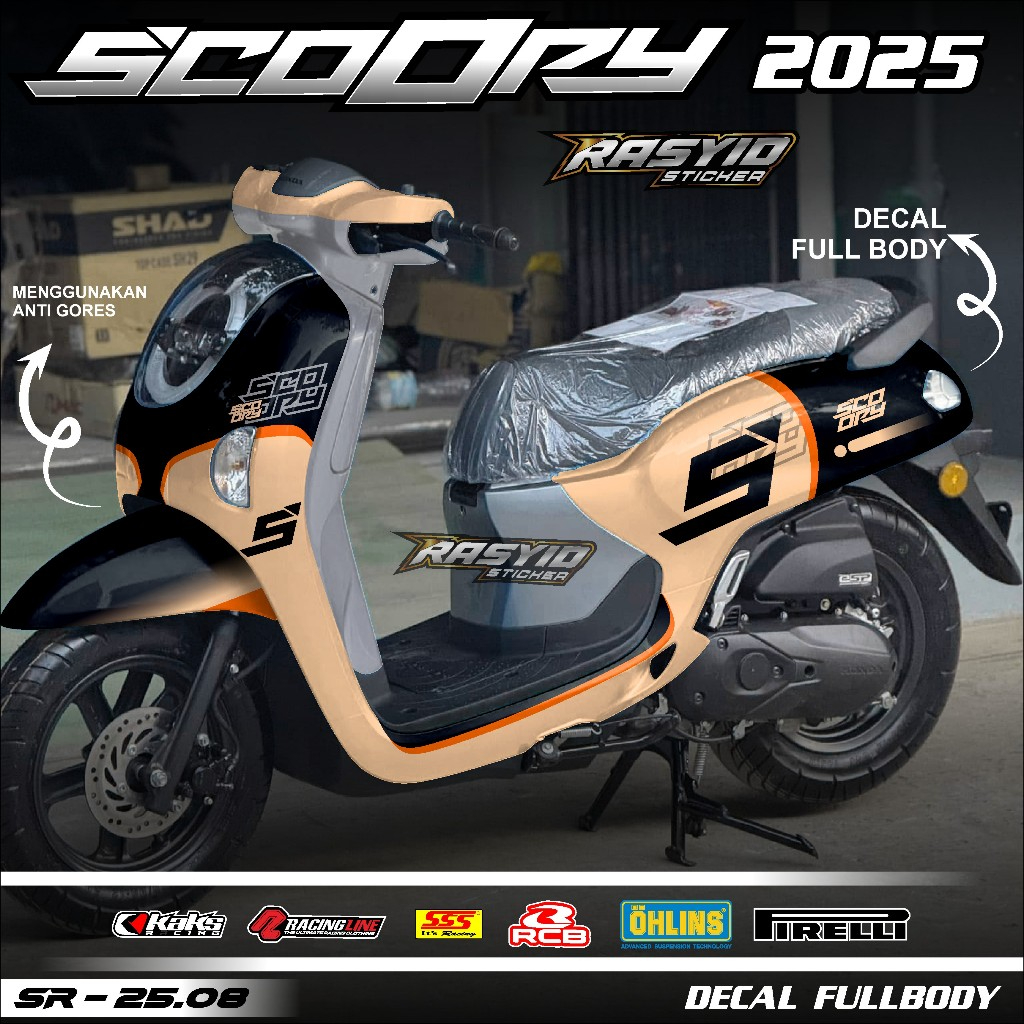 COD Sticker Decal Full Body Honda Scoopy Tahun 2025 Sticker Full Body Scoopy 2025 Motif Racing Simpl