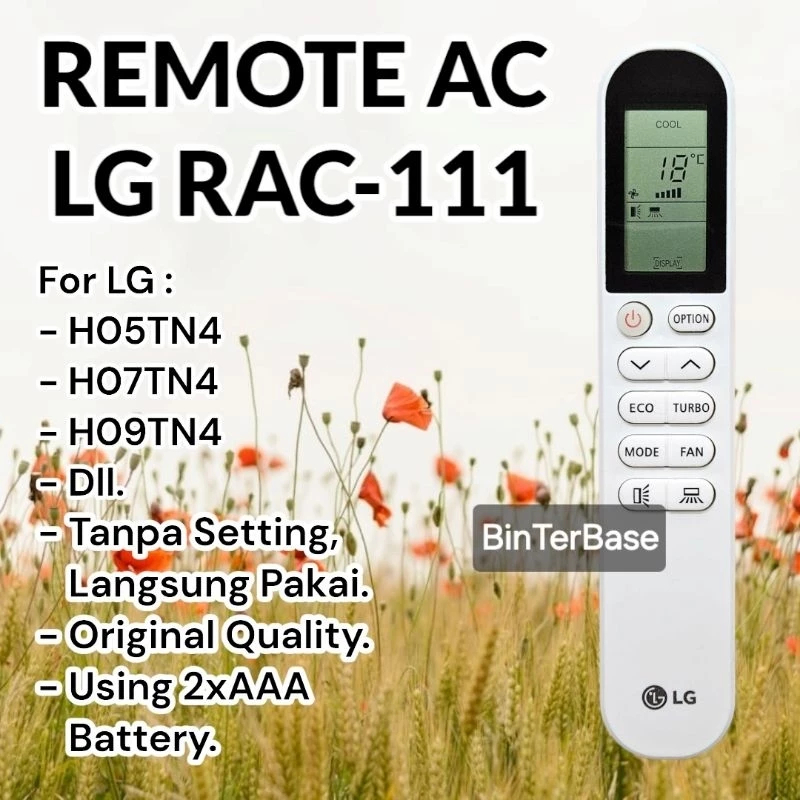 Remote remot AC LG Hercules RAC-111 KW H05TN4 H07TN4 H09TN4 H12TN4 Slim KW Original Pabrik