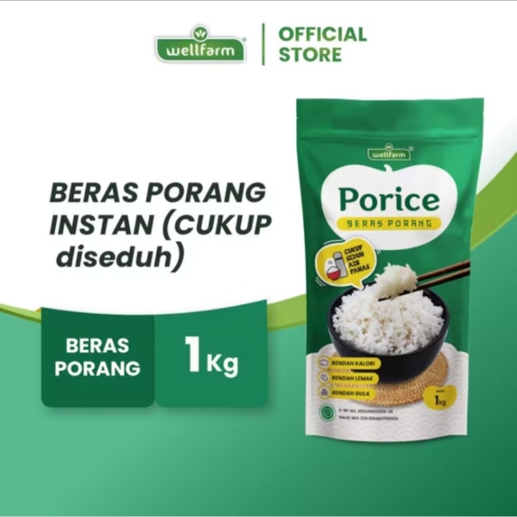 

[BISA COD] Porice Beras Porang 1kg Well farm/beras porang wellfarm/beras porang 1 kg