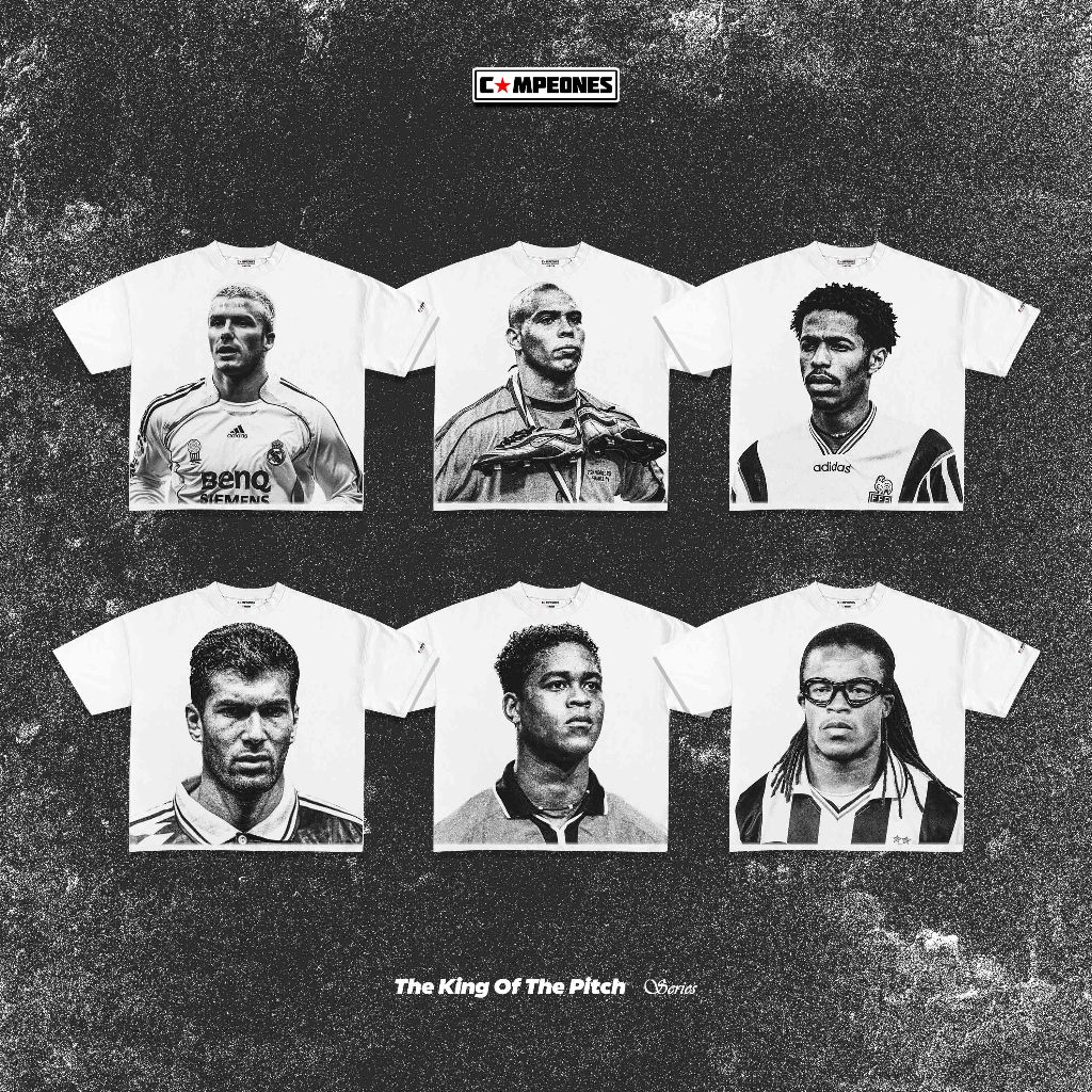 Campeones - Oversize Boxy Tshirt The King Of The Pitch Series - David Beckham Ronaldo Nazario Thierr