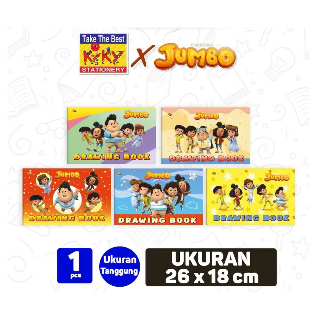 

(PCS) BUKU GAMBAR KIKY TANGGUNG uk 26 x 18cm motif JUMBO