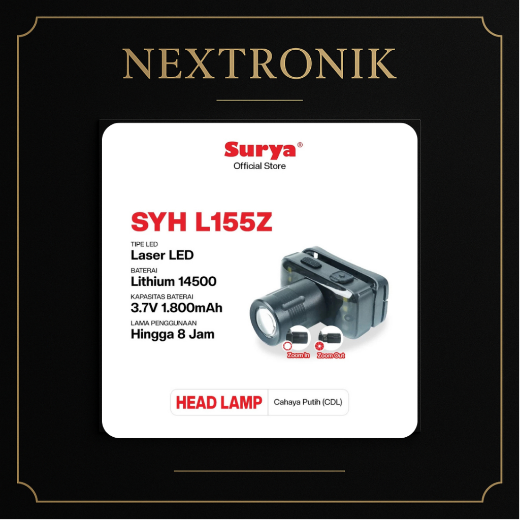 Surya || Lampu LED Senter Kepala Emergency L155Z