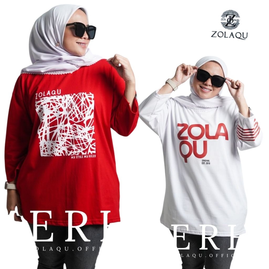 T-SHIRT OVERSIZE ZOLAQU  MERAH PUTIH