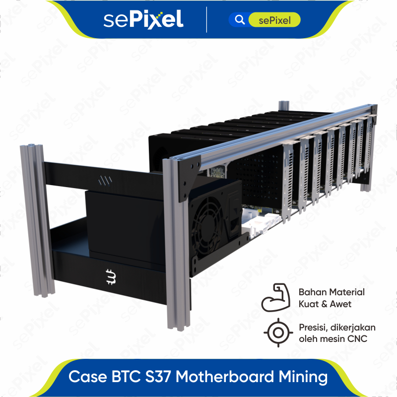 Case RIG Frame untuk BTC S37 Motherboard Mining Open Air