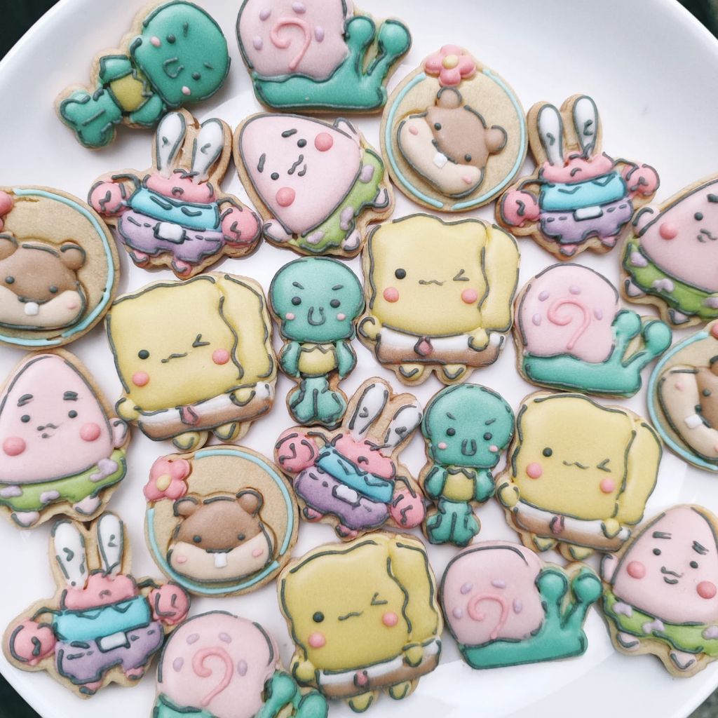 

Cookies Hias SPONGEBOB Kukis Mini size Minibites kukisminibites 5cm MINI KUKIS TEMA SPONGEBOB