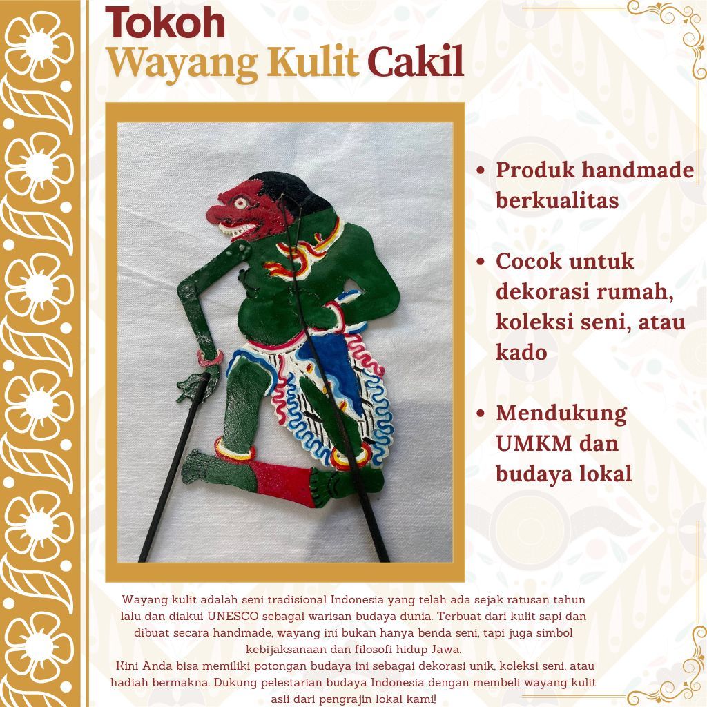 Wayang Kulit Buto Cakil 30 cm