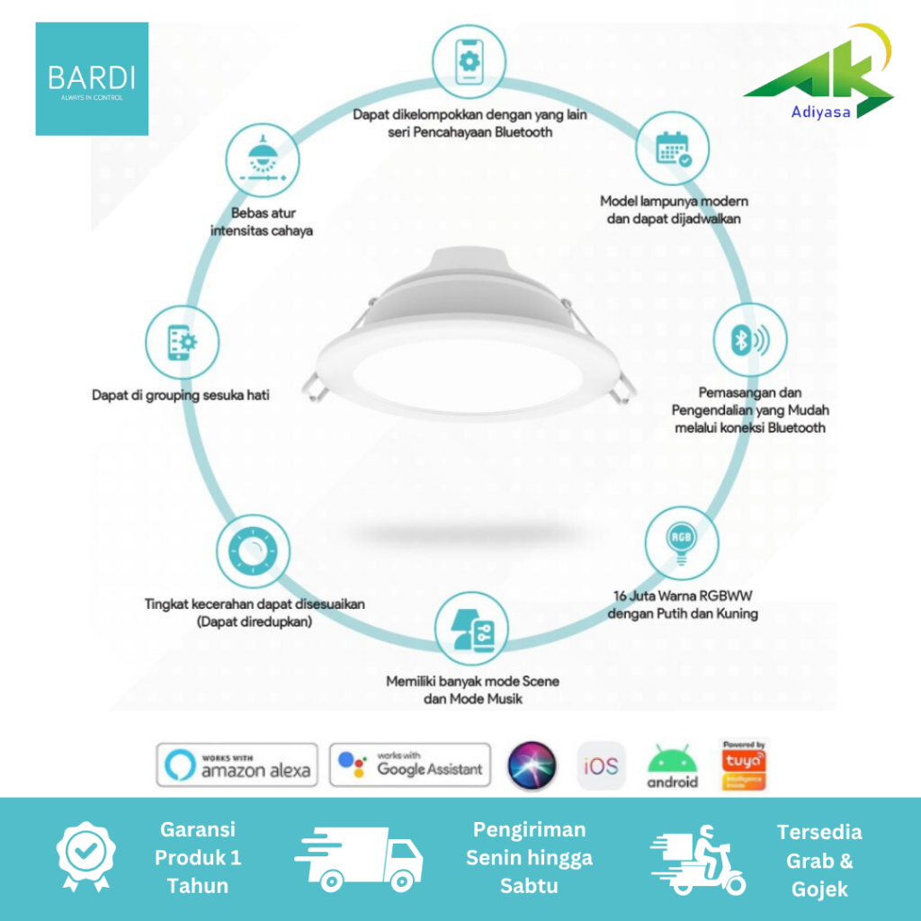 BARDI Beacon Panel Downlight 14W RGBWW  White