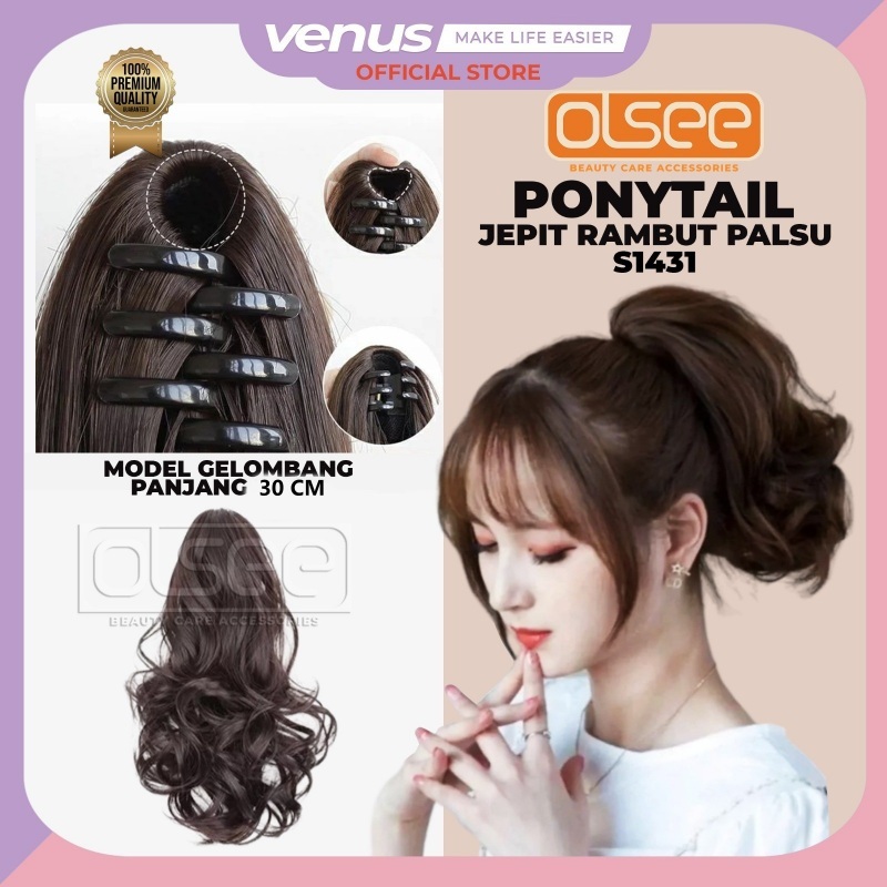 OK OLSEE - Jepit Rambut Palsu Ponytail Korea Curly Pendek 30CM Jepitan Sanggul Rambut Wanita
