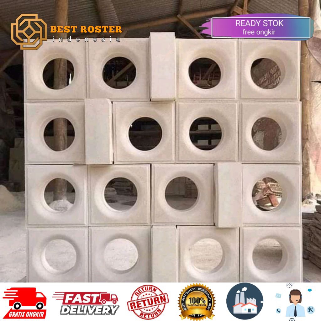 Roster Beton Minimalis Motif Donat/bulat