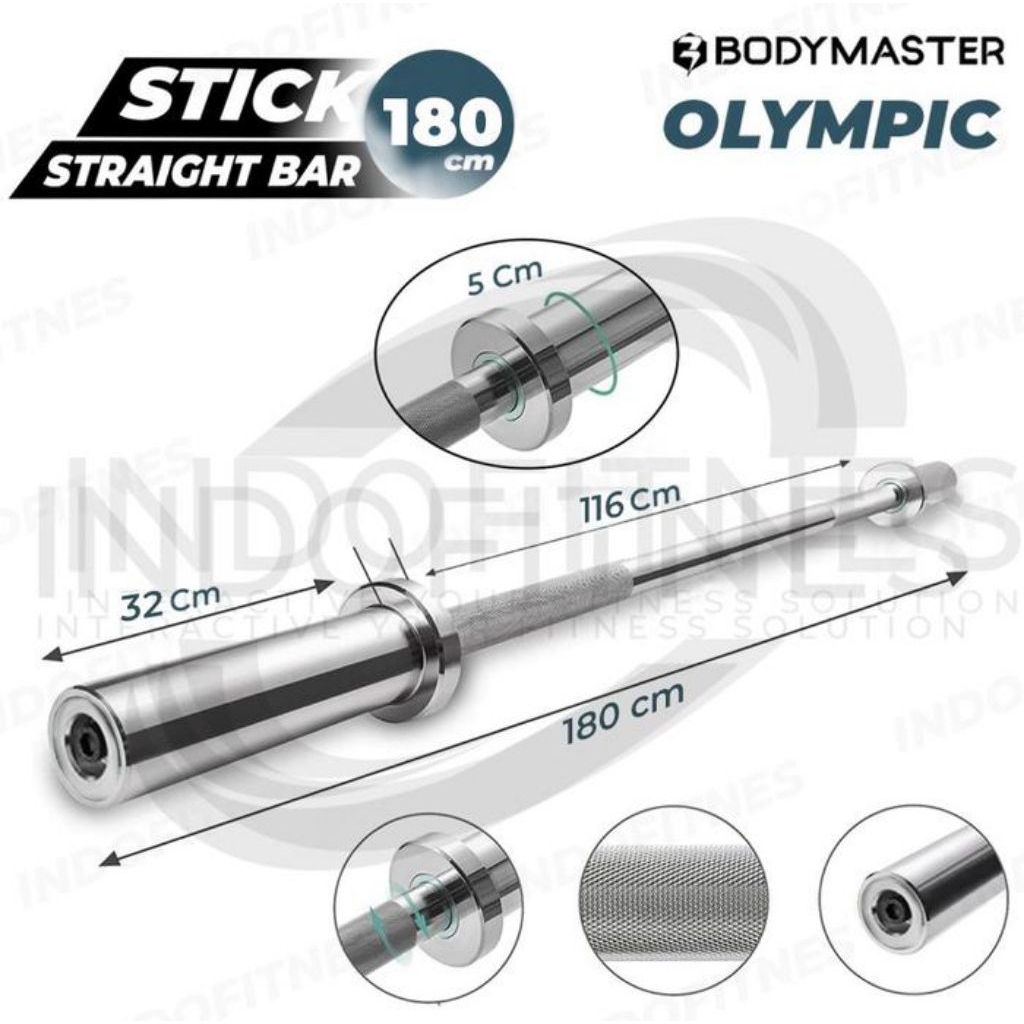 Stick Olympia 180cm Dumbell Olympic Bar Barbel Gym Chrome