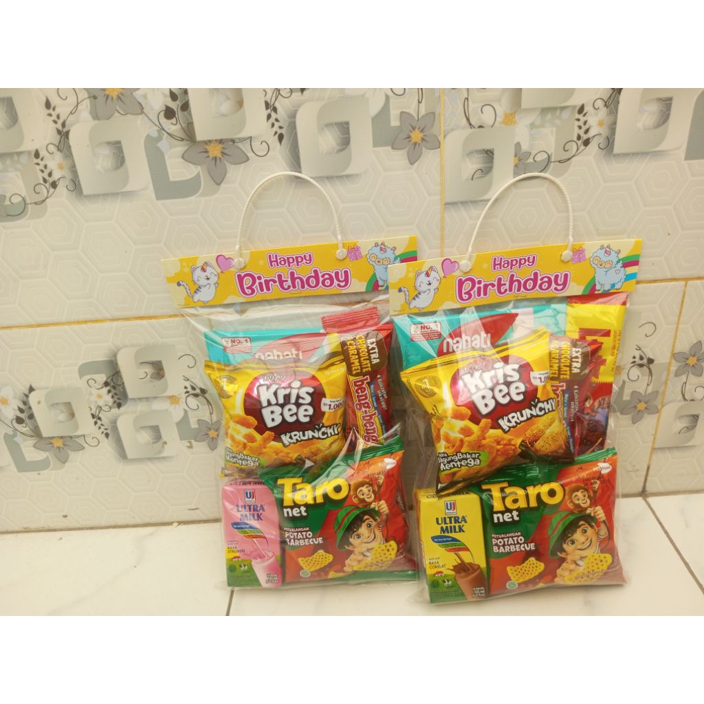 

Paket Snack ultah anak/Bingkisan Snack Ulang tahun anak S