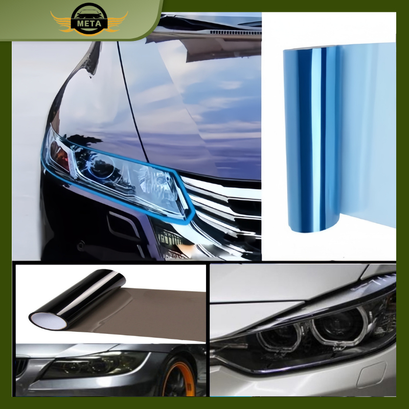 Stiker Warna Lampu Mobil Hybrid Gossy Sticker Lampu Ukuran 30cm x 100cm Smoke/Biru/Neon Anti Panas &