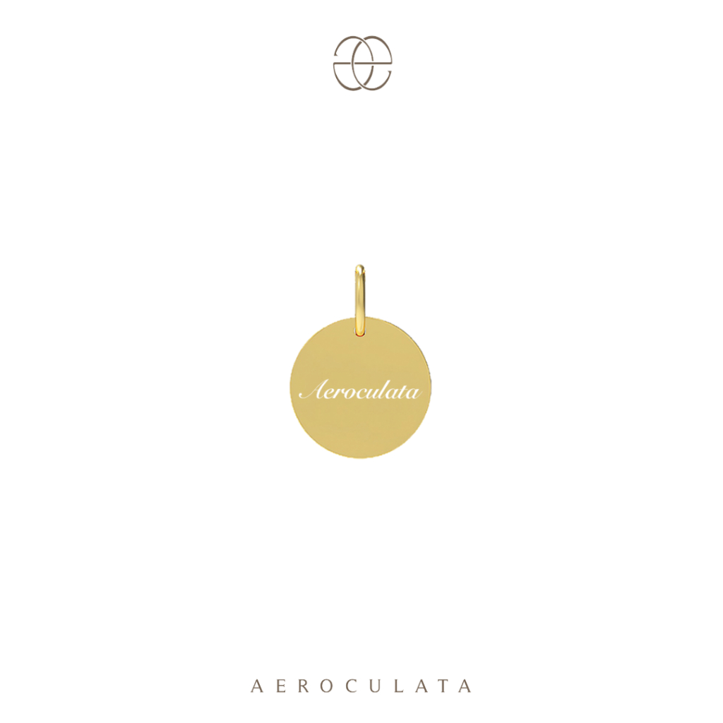 Aeroculata Tiny Round Charm Liontin Custom Nama Huruf Gambar Logo Perhiasan Perak 925 Sterling Silve