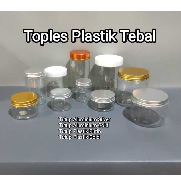 Botol Jar Toples Plastik Tebal 50ml 80ml 100ml 120ml 150ml 200ml 250ml 300ml 400ml 500ml 600ml Pot L