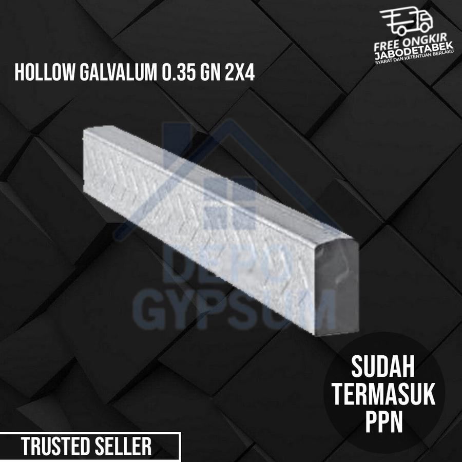Hollow Galvalum 0.35 GN 2x4 |Hollow Galvalum 0.35 GN 2x4 | Hollow 2x4 Galvalum 0,35 GN