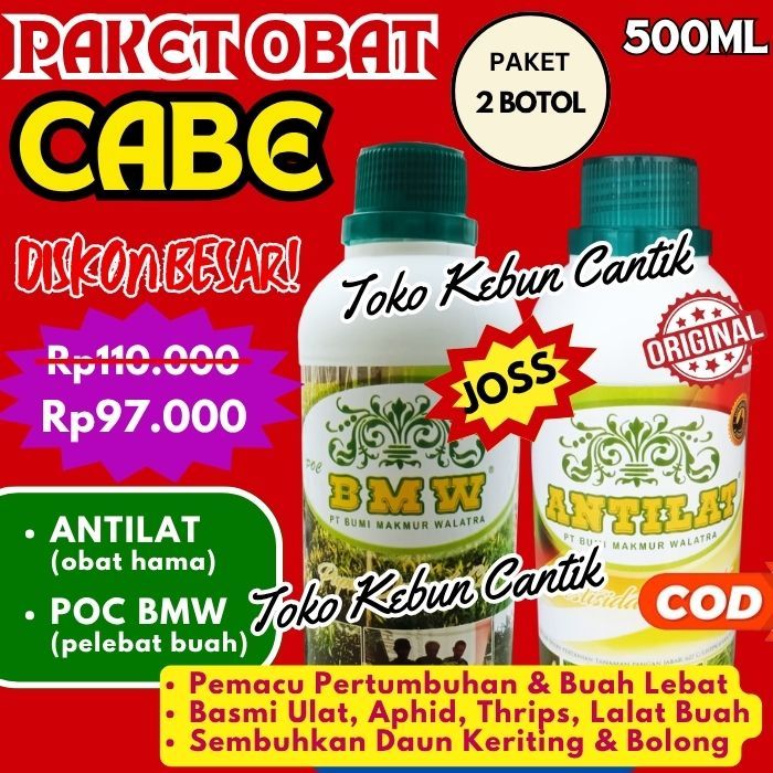 Paket Pupuk Organik + Obat Cabe | POC BMW + Antilat | Tanaman Cabe Lebih Sehat | Ampuh Basmi Thrips,