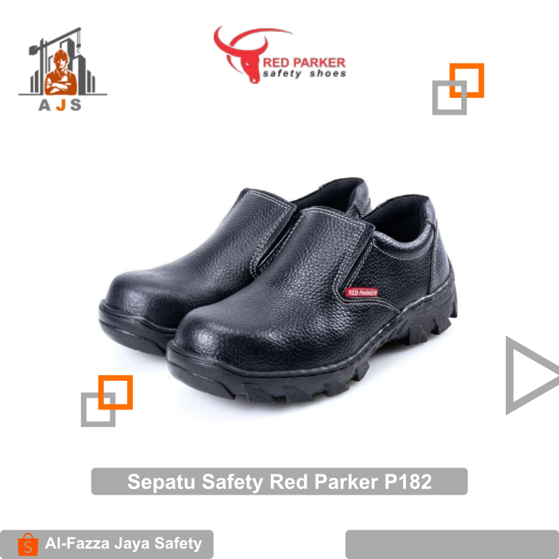 SAFETY SHOES RED PARKER P182 PENDEK SLOP / Red Parker Safety Shoes P182