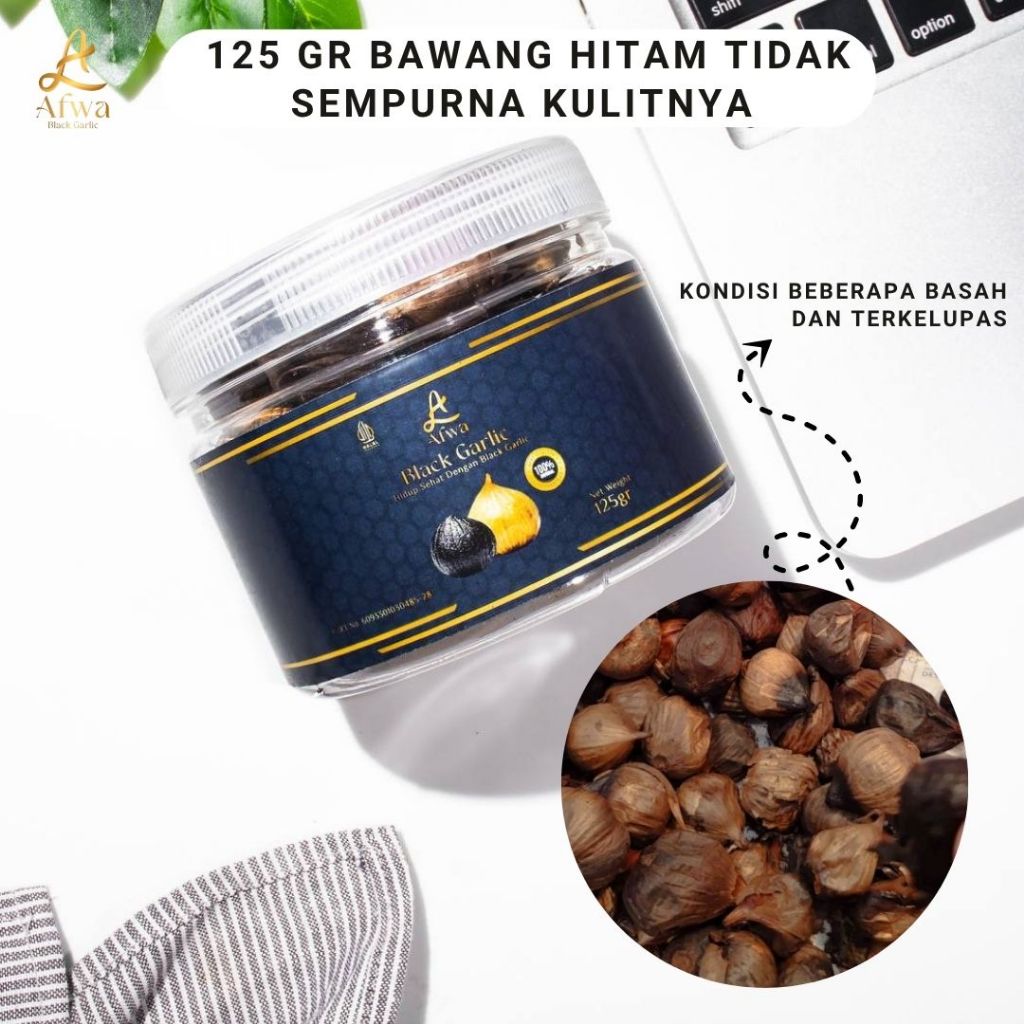 

125Gr Bawang Hitam Tunggal Kondisi Sudah terkelupas dari Kulit dan Sedikit Lembek (Masih bisa dikonsumsi)