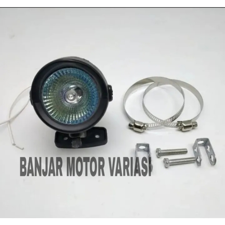 BANJAR MOTOR LAMPU TEMBAK KABUT HALOGEN MODEL KODOK UNIVERSAL LAMPU KODOK RING