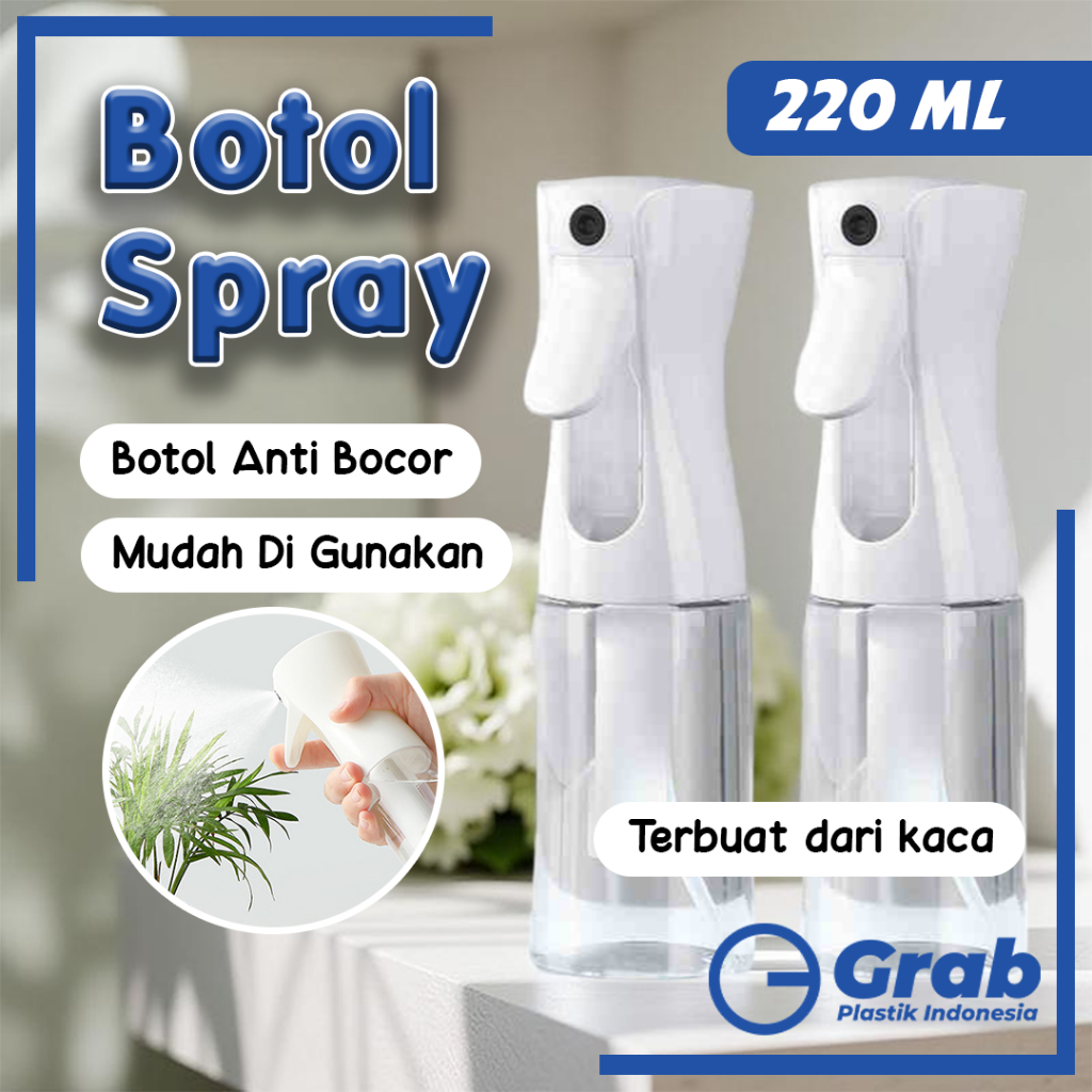 Botol Parfum Ruangan & Linen Spray Embun Kaca 220ml Botol Travel Semprotan Kispray Refill Alkohol De