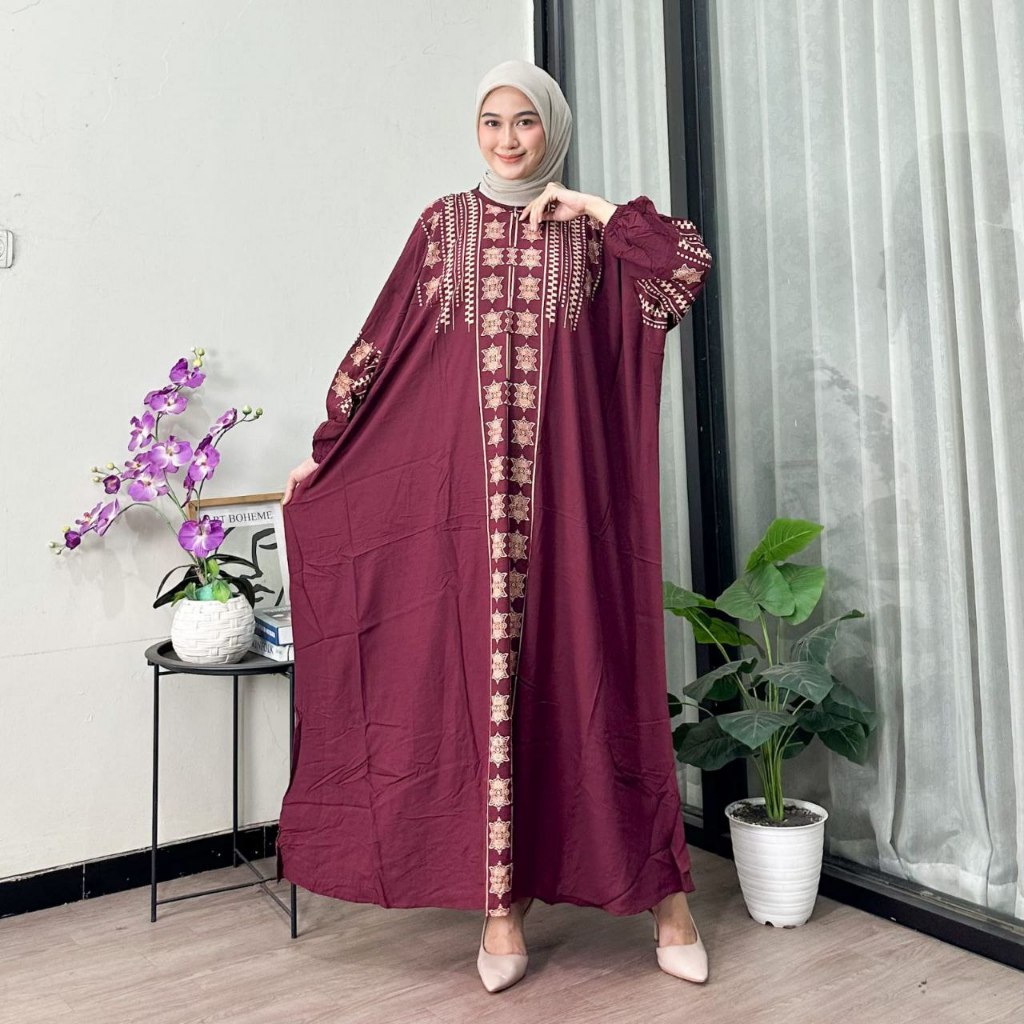 Kaftan Rayon Jumbo Premium Motif Tifani Ld 180 Cm Adem Kekinian