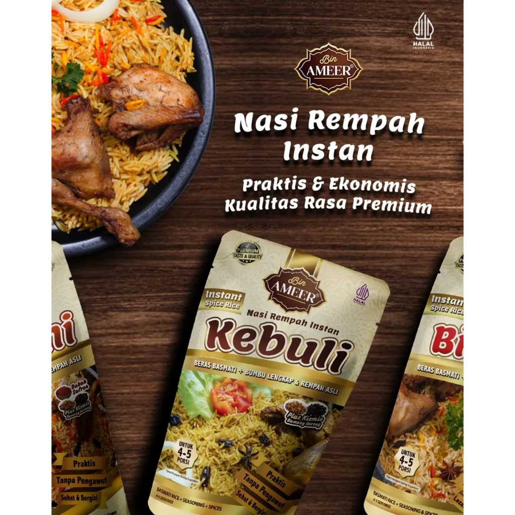 

Bin Ameer - Instan Spice Rice-Briyani-kebuli-kabsah-nasi goreng kambing-mandhi